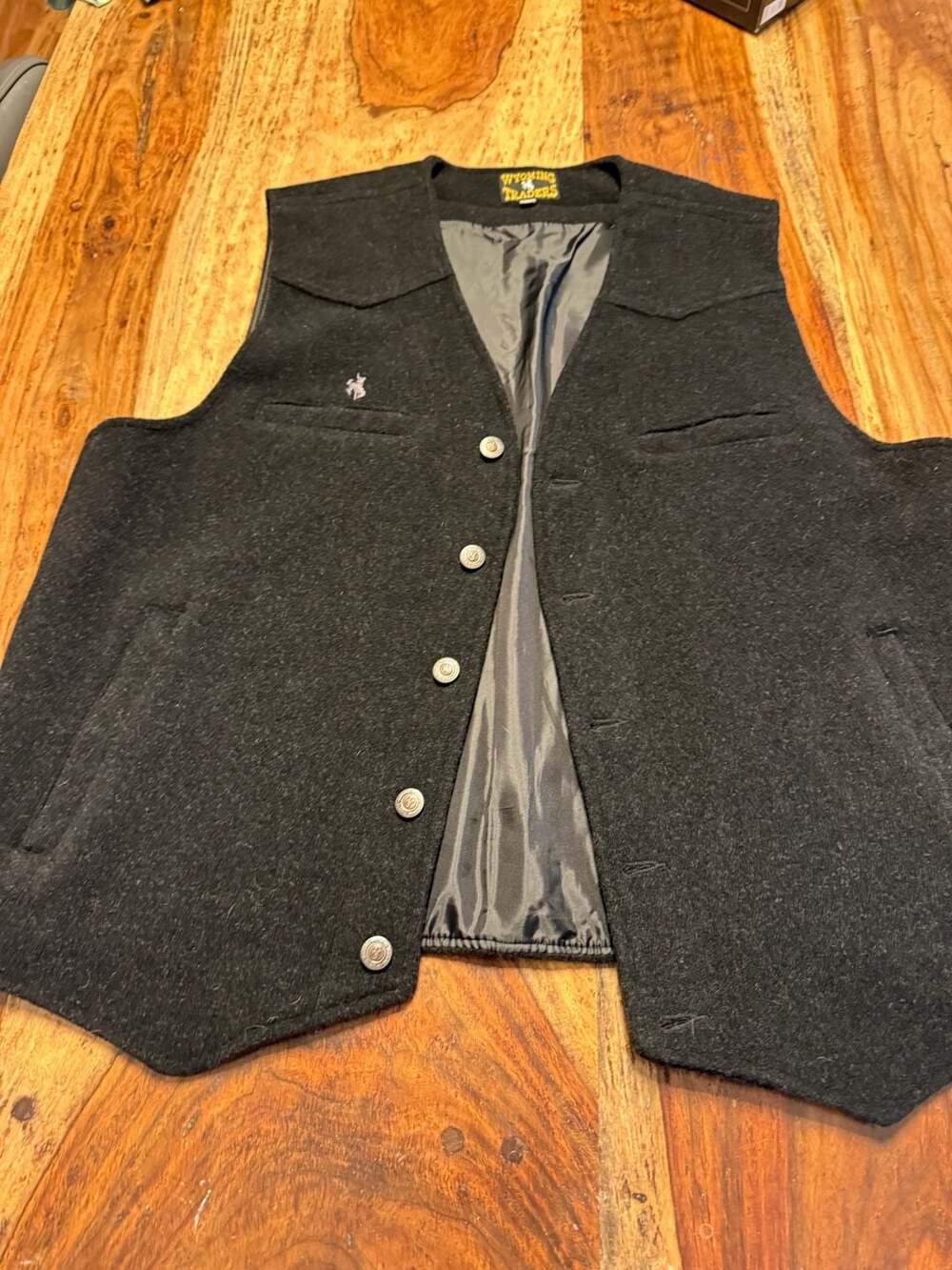 Wyoming Traders Men's 100% Virgin Wool Western Vest Black Size XL
